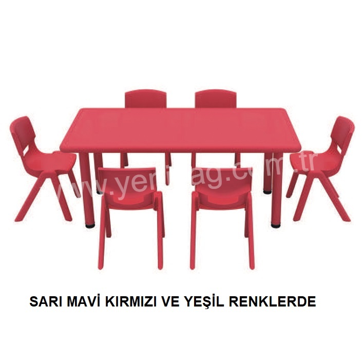 Plastik Dikdörtgen Masa 60x120 Cm